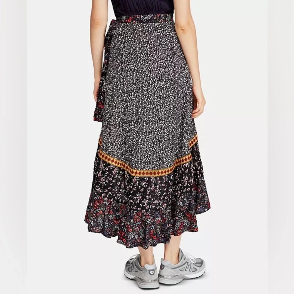 Free People Esmeralda Mixed Print Midi Wrap Skirt - Picture 3 of 8